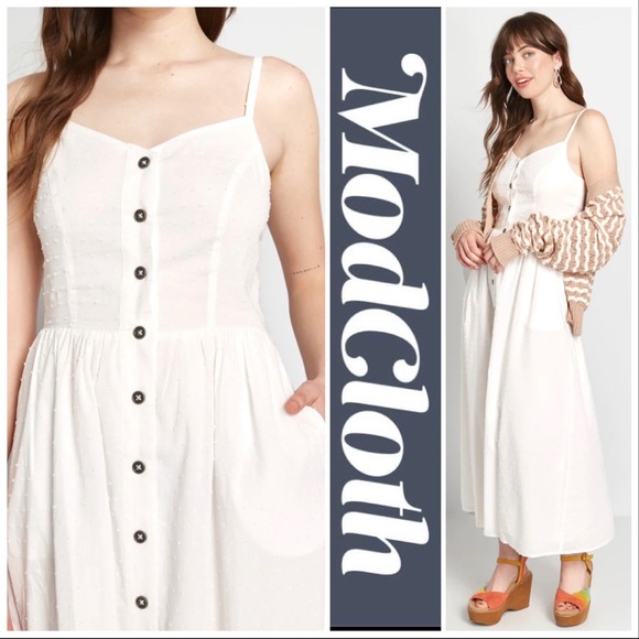 ModCloth Quite Clearly Charismatic Midi Dress - Picture 1 of 15